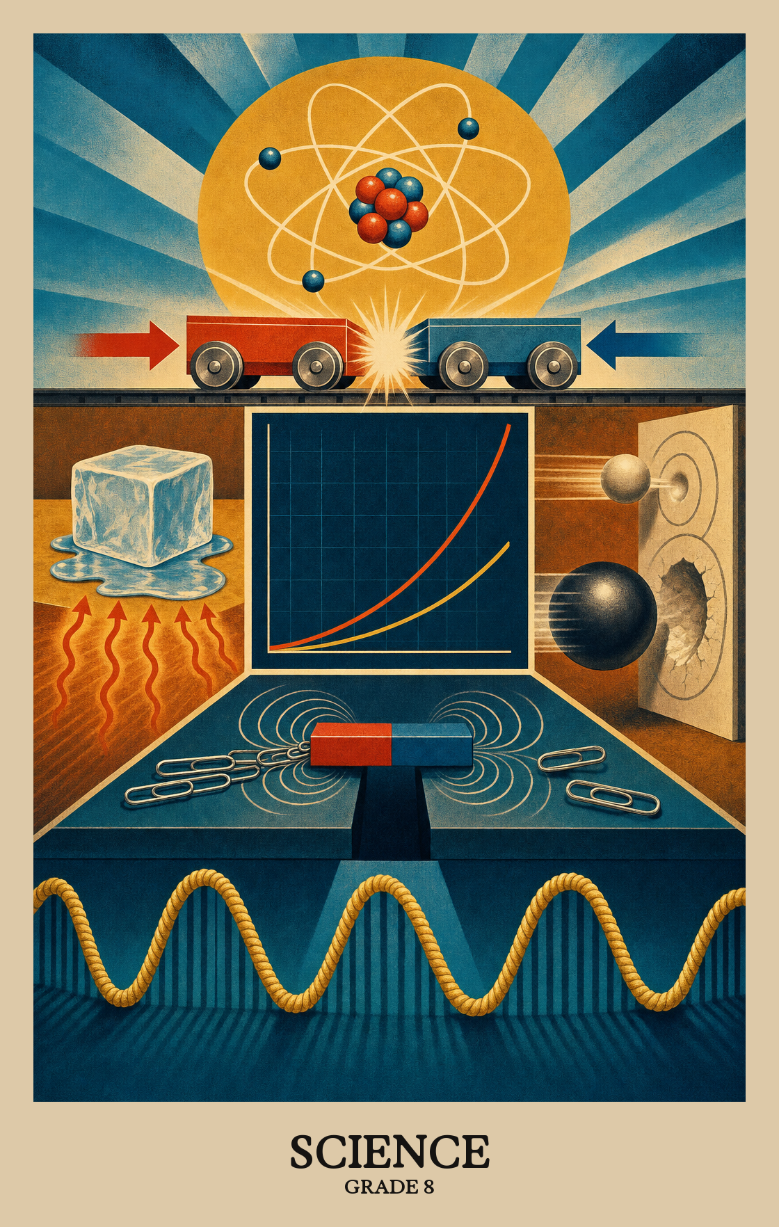 Illustration of what students learn in Grade 8 Science